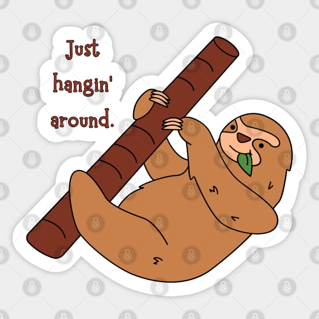 Just hangin' around. - Sloth Sticker by blueberrytheta